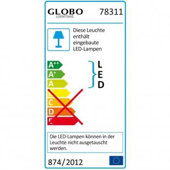 LED‑Strahlwandleuchte „Globo 78311“ – einstellbar, Warmweiß, schwenkbar