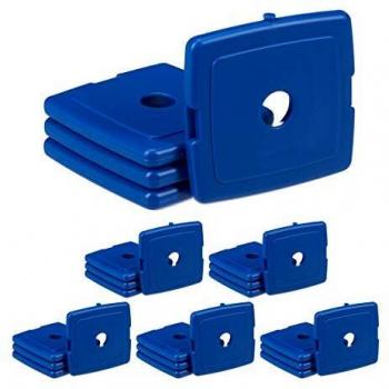 Relaxdays Eisakku PVC – 24 Stück, 13 × 13 × 1,5 cm, blau