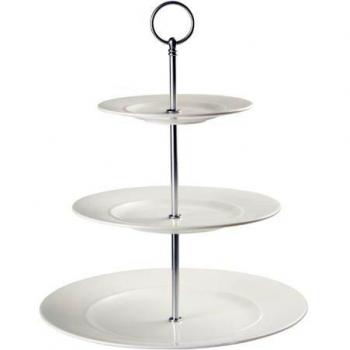 Double White 3‑Tier Plate Tower Set