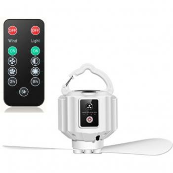 Ventilateur plafond rechargeable 3 vitesses télécommande 5200/10400mAh