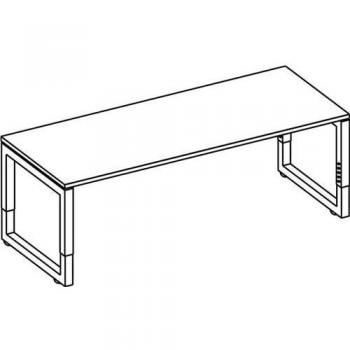 Bürotisch O-Fuß eckig 180x80cm Weiß