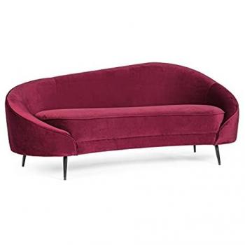Bizzotto 2-Sitzer Sofa Seraphin, Samt-Optik, Rot