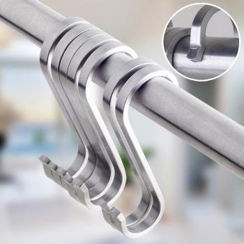 2 Pcs Stainless Steel S-Hooks for Household Hanger