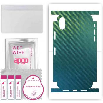 Film adhésif de protection pour Apple iPhone X en motif carbone