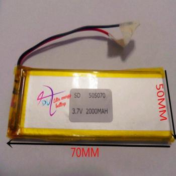 Akku 505070 3,7 V 2000mAh mit Schutzbord für digitale Kamera und GPS-Tablet