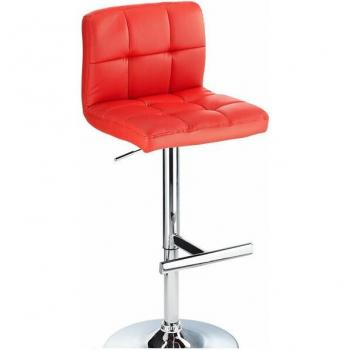 Red Cuborn Faux Leather Stool