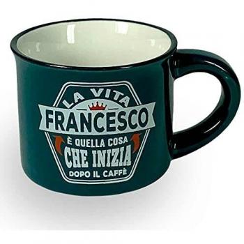 Tazzina caffè personalizzata Francesco con piattino