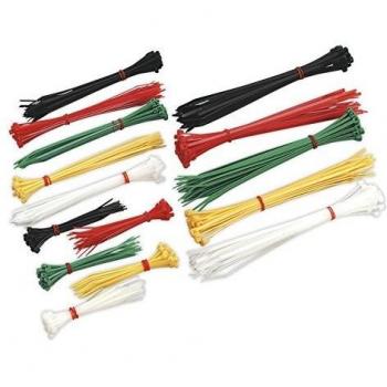 Sealey CT375 Assorted Cable Tie with Pliers, Black/Green/Red/Yellow/White, 375 Pieces