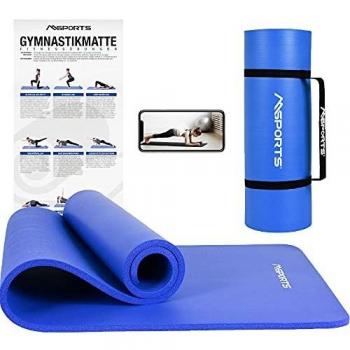 MSPORTS Phthalatfreie Fitnessmatte 190 x 60 x 1,5 cm in Königsblau