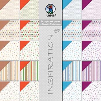 Ludwig Bähr Scrapbook Papier Weihnachten blau/braun 12x12 Zoll VE=5 Blatt