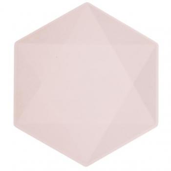 Einweg-Servierplatte Rosa – Sechsseitiger Teller (6 x)