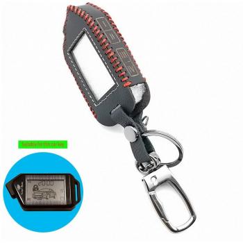 Kit de Seguridad Vehicular: Llavero LCD Fob en Cuero, Sistema de Alarma para Carro
