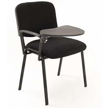 6 Sedie Imbottite Impilabili in Tessuto NERO