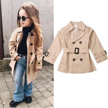 2-7Y Khaki Trench Coat for Girls