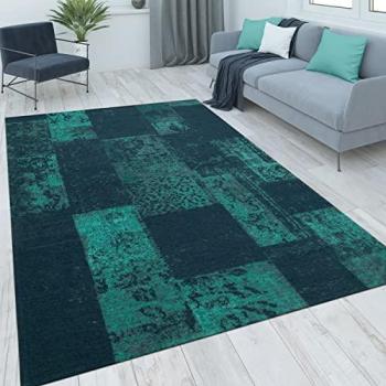 Tapis décoratif oriental turquoise 80 × 150 cm – Paco Home
