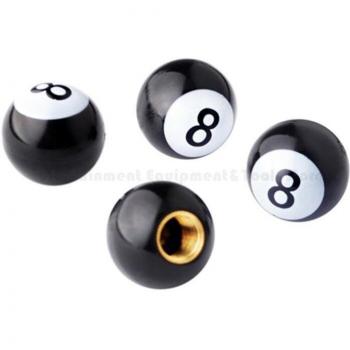 Universal 4pcs Black 8 Ball Tire Valve Caps
