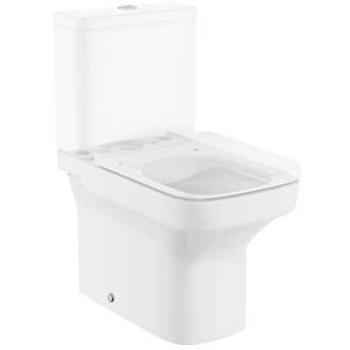 Taza Compacta Rimless Adosada a Pared Dama Roca con Salida Dual para Inodoro de Tanque Bajo
