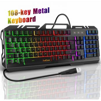 Clavier Gaming Tout Métallique TedGem Ultra Mince