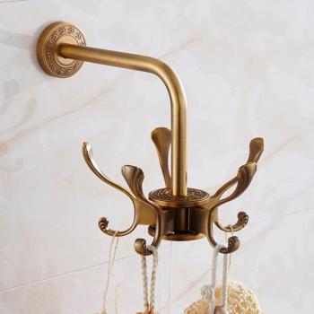 5-Hook Rotating Wall Hook in Rose Gold
