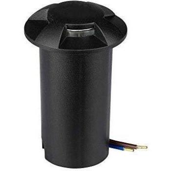 Schwarzer Alu‑Rundstrahler – 1 W, 3000 K, IP67, 12 V, 4‑Lichtausführung