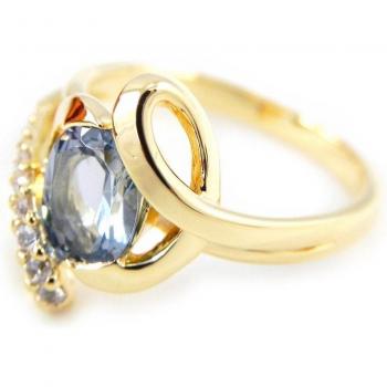 Bague Plaqué Or 'Scarlett' avec Topaze Bleue 52