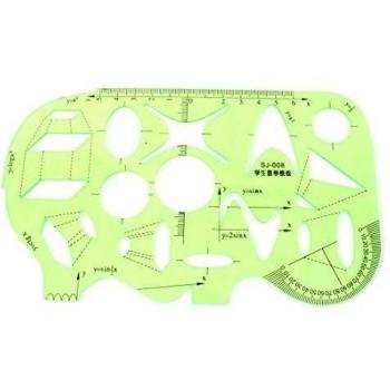 Transportador de Ángulos Verde, Transparente y Resistente en Plástico