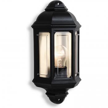 Outdoor Black Wall Lantern with E27 IP44 Rating