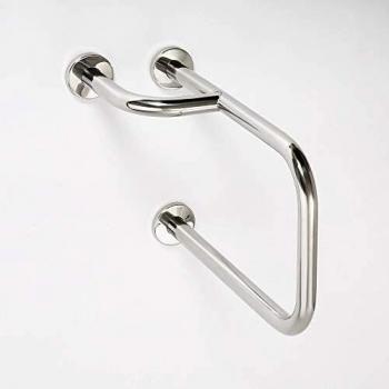 Barre de maintien d'angle gauche HELP 23x38x51,5cm en acier brossé