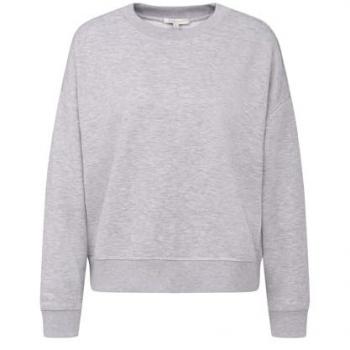Sweater BUGATTI Gr. M, grau, Damen, 65% Baumwolle, 35% Polyester, unifarben, Sweatshirts, mit Logo auf dem Rücken