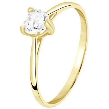 Set di Solitaire a Forma di Cuore in Zirconio Bianco