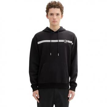 Tom Tailor Denim Hoodie für Herren mit Print auf der Brust, Größe M