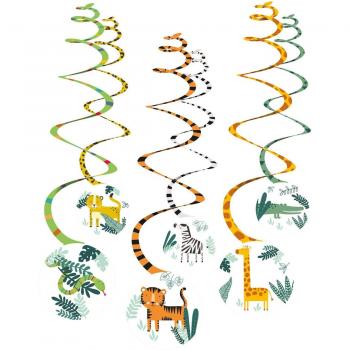 Amscan 'Get Wild' Deko-Spiralen Safari Tiere