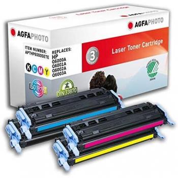 AgfaPhoto Farbtoner-Set K/C/M/Y für Laser-Drucker, hohe Reichweite: BK 2.500 / C M Y je 2.000 Seiten