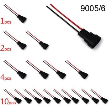 10Pcs Car Headlight Relay Bulb Socket Plug Male to Female Connector for 9005 9006 HB3 HB4 9012 HIR2
