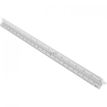 Regla de Metal y Aluminio, Triangular, 30cm, 12