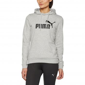 Puma Damen ESS No.1 Hooded Sweatshirt – Light Grey Heather, XL