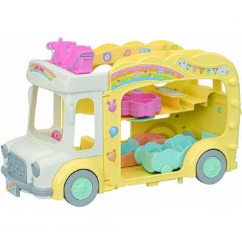 Véhicule Sylvanian Families Le bus et sa cour de récréation