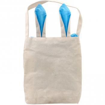 Festive Blue Bunny Canvas Purse for Spring Celebrations