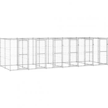 Jaula para perros al aire libre de acero galvanizado 14,52 m²
