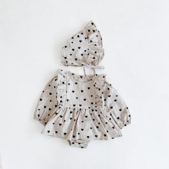 Baby Mädchen Outfit Set: Kleid und Strampler
