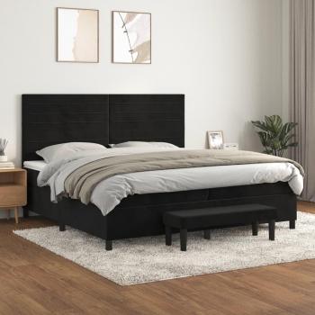Sommier Tapissier et Matelas Noir 200x200 cm