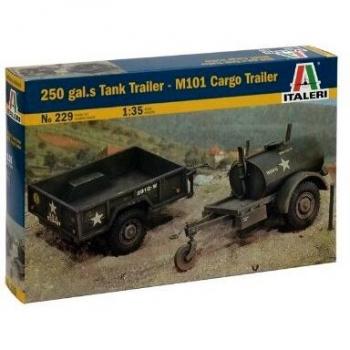 Italeri 229 250 Gal Tank Trailer & M101 Cargo Trailer – Maquette 1,35
