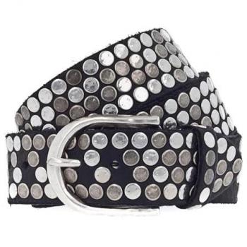 B.BELT Ledergürtel Nietengürtel Schwarz Damen Größe 95