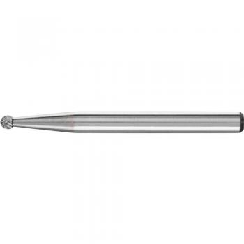 PFERD KUD 021.5/3 Micro Carbide Burr, Ball Shape, 2 mm Diameter, 3 mm Shank, 33 mm Length