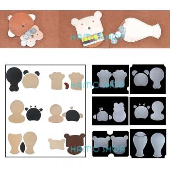 Porte-cartes en cuir avec motif de couture en PVC