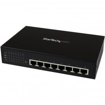 StarTech.com 8‑Port-Unmanaged PoE Switch für industrielle Anwendungen – Gigabit, 802.3af/at, Wandmontierbar