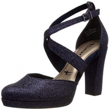 Mocassini da donna Tamaris 1-1-24406-22 in blu scuro con tallone rialzato e tomaia in pelle liscia