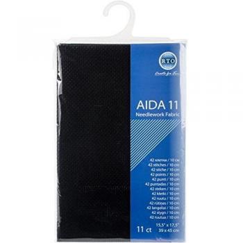 Cotton Cross Stitch Aida 11, 39x45cm, Black Edition