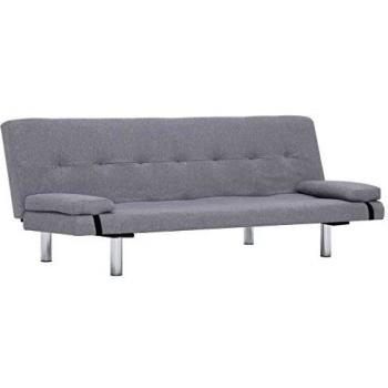 VidaXL Sofa Bed in Light Grey with Pillows