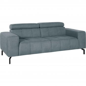 Eisblaues 2-Sitzer Sofa Cunelli mit Kopfteiloption
